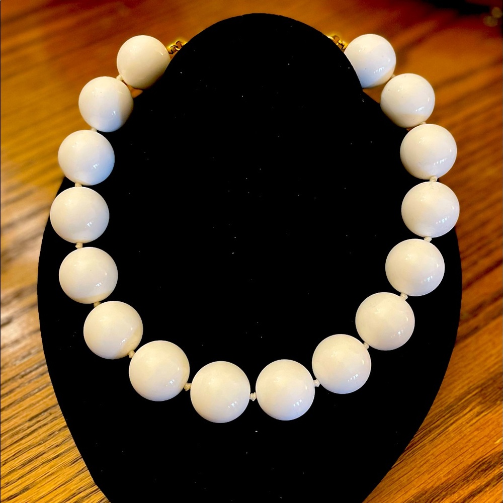 White necklace with large, round beads